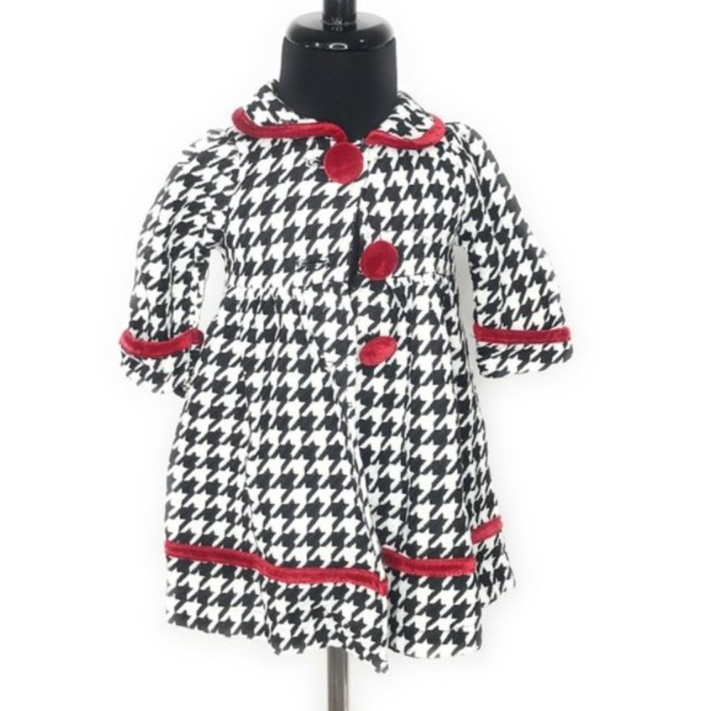 BLUEBERI BOULEVARD Baby Girls Houndstooth Dress Coat Size 12M